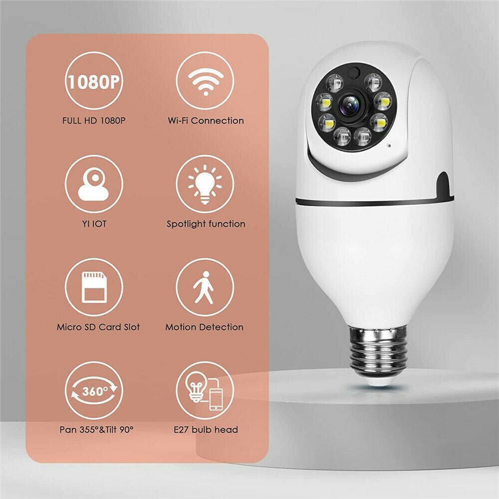 1080p Light Bulb Security Camera – Smart WiFi Home Protection