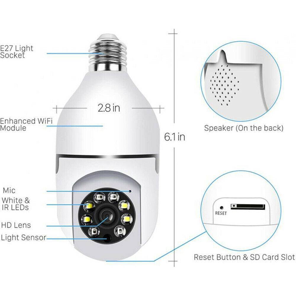 1080p Light Bulb Security Camera – Smart WiFi Home Protection