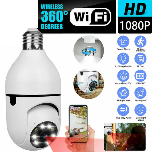 1080p Light Bulb Security Camera – Smart WiFi Home Protection
